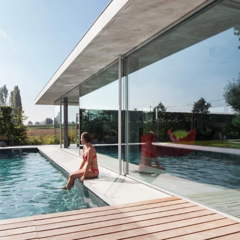 Tempered aluminium glass house for swimming pool glass house