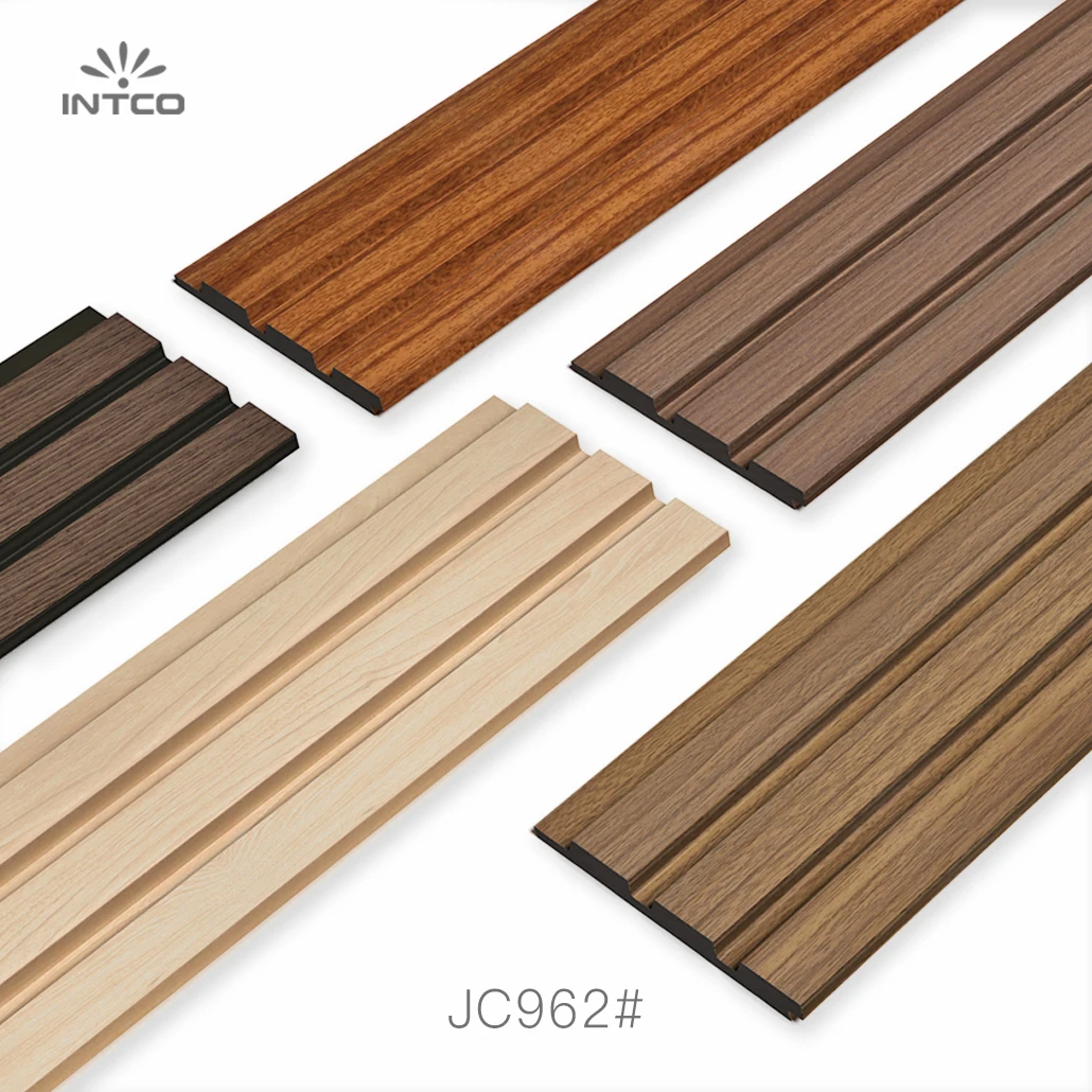 Intco New Arrival Easy to Install Interior Home Decorative Wood Texture Waterproof 3D Wall Panel