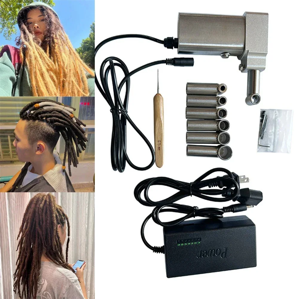 Mini Handheld Dreadlocks Maker Machine with 3 Needles for DIY Crochet Braiding