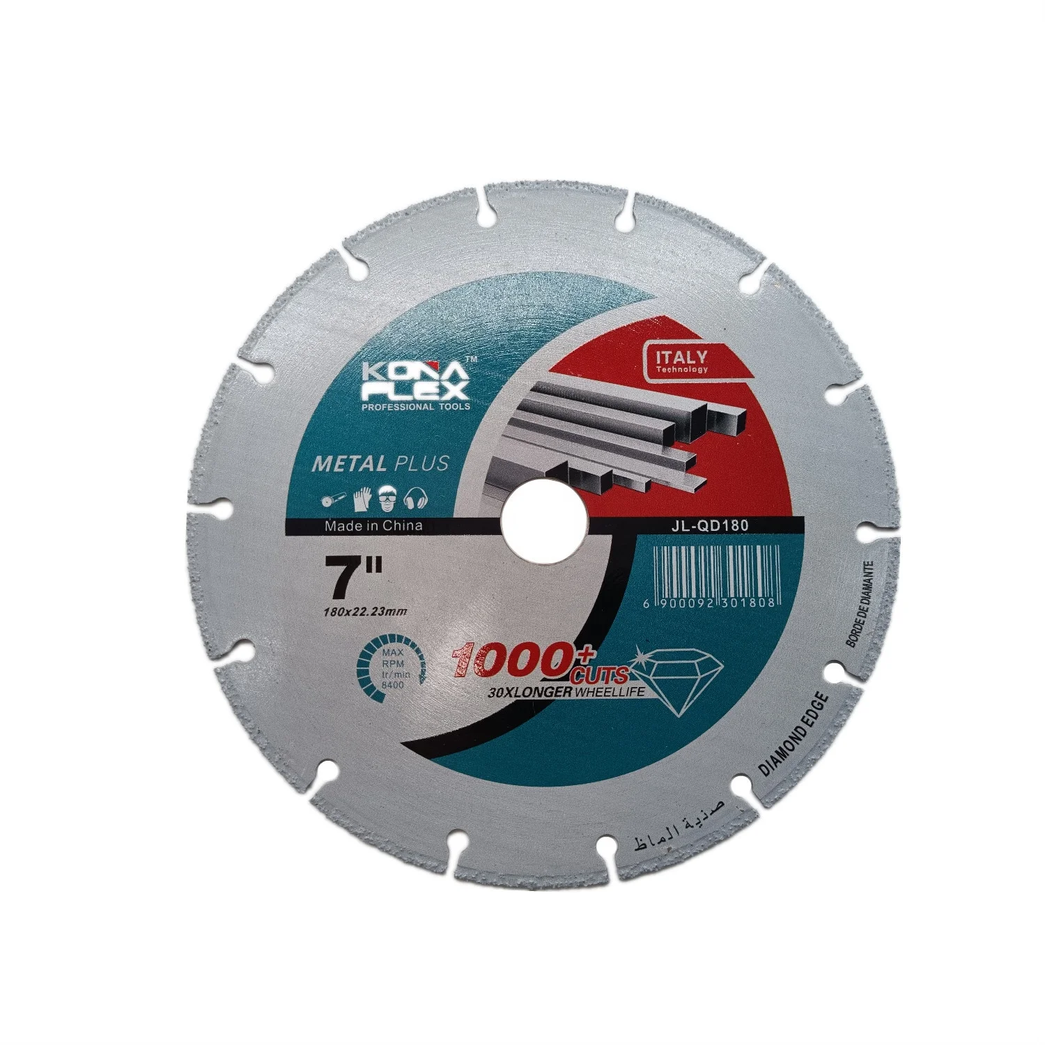 Konaflex-Metal+  7inch Vacuum Brazed Diamond Saw Blade For More Than 1000+ cuts