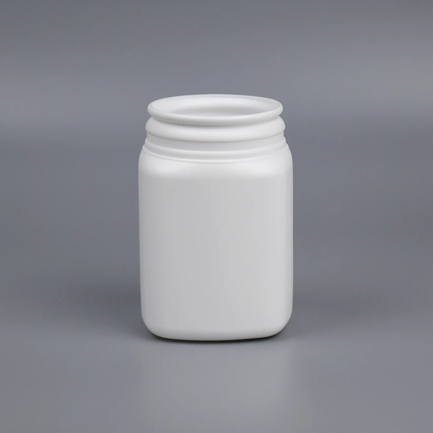 Big bottle 250ml for powder PE square plastic bottle tear pull cap