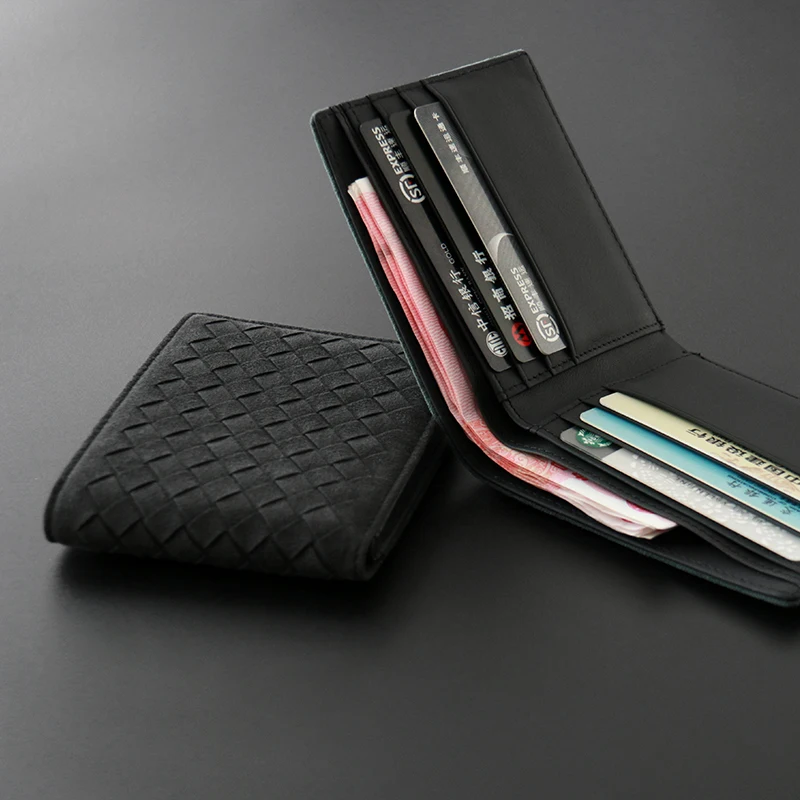 Luxury Designer Italian Alcantara Fabric Leather Genuine Card Holder 2021 EDC Wallet For Man Billeteras Hombre Portefeuill Homm