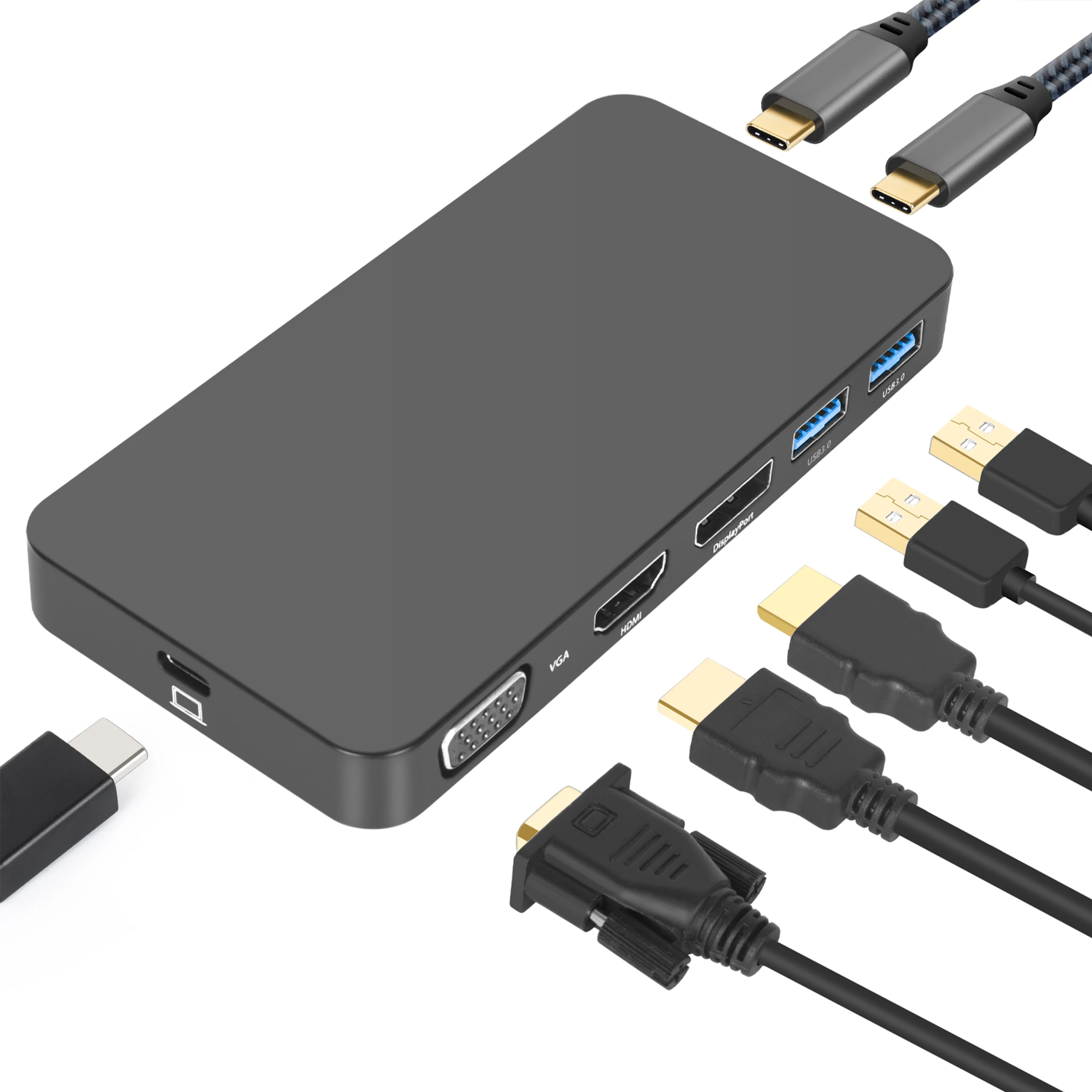 USB HUB 3.0 Splitter 7 Port USB Data 4K@30HZ ABS Housing 7 in 1 USB-C TYPE C HUB