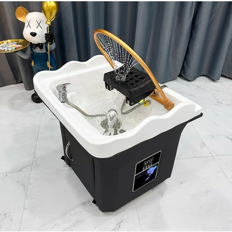 Salon Hair Washing Bed Accessories Mobile Shampoo Bowl Sink Chair Basin Portable Shampoo Basin Hair Washing Bed Head spa