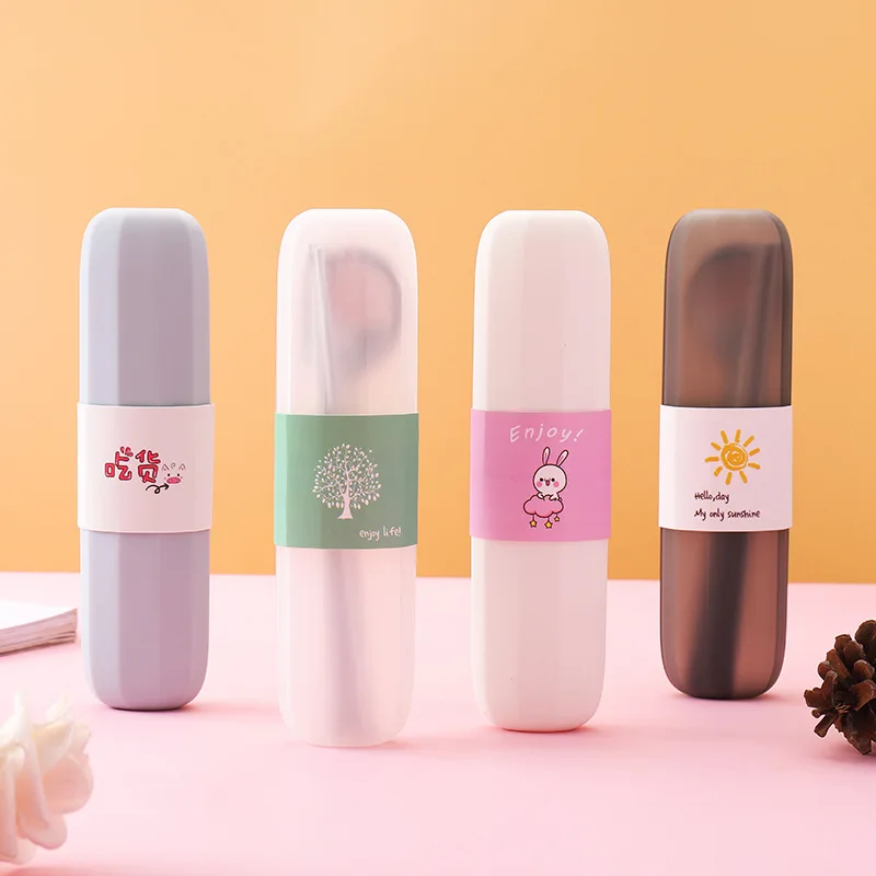 Creative Portable Stainless Steel Cutlery Set Spoon Fork and Chopstick Student Outdoor Travel Gift Set Tableware