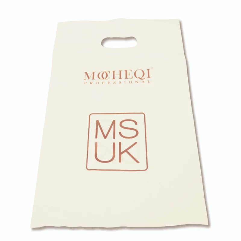 Custom Printed Recycled Tote PE Shopping Bag With Logo Clothes Packaging Shopping PP Plastic Tote Bag Soft Loop Handle