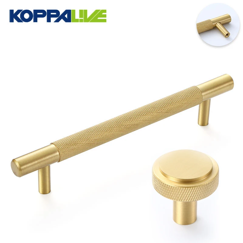 Koppalive European Luxury Brass Gold Knurled Refrigerator Door Handles 760mm 360mm Appliance Pulls Kitchen Cabinet Handles