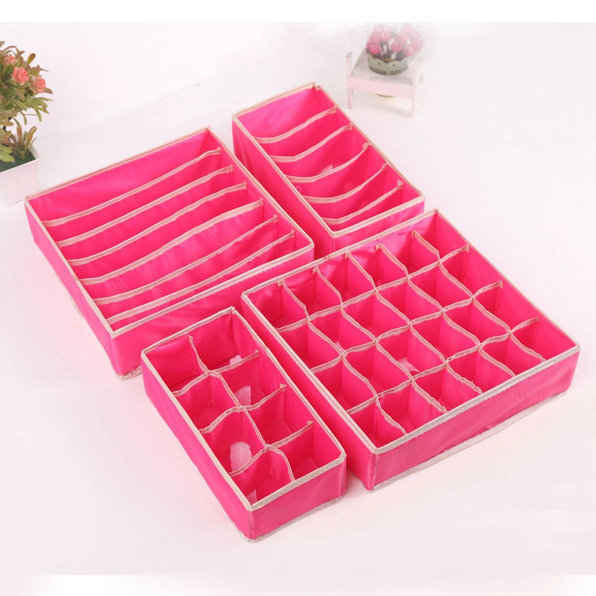 Wardrobe Clothes Organizer Storage Box Clear PVC Cover Foldable Fabric Storage Bins For Clothing Trousers Large Compartment