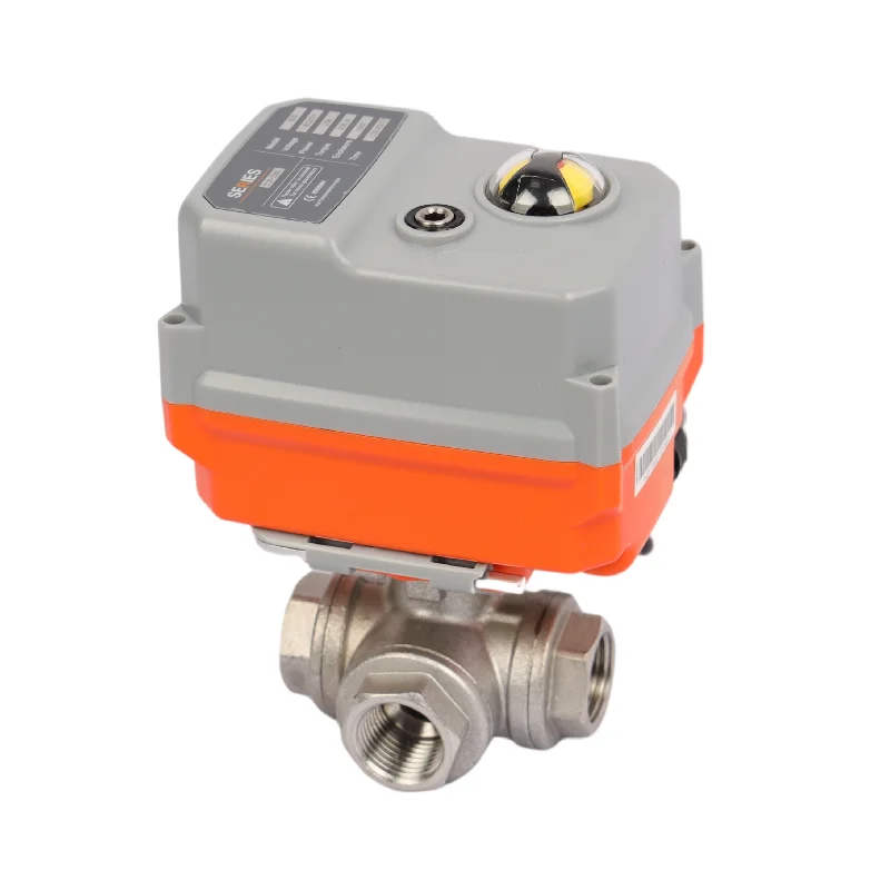 24V DC Motorized Automatic Actuator Ball Valve Stainless Steel Electric 3 Way Ball Valve Actuator China Flow Control Valve