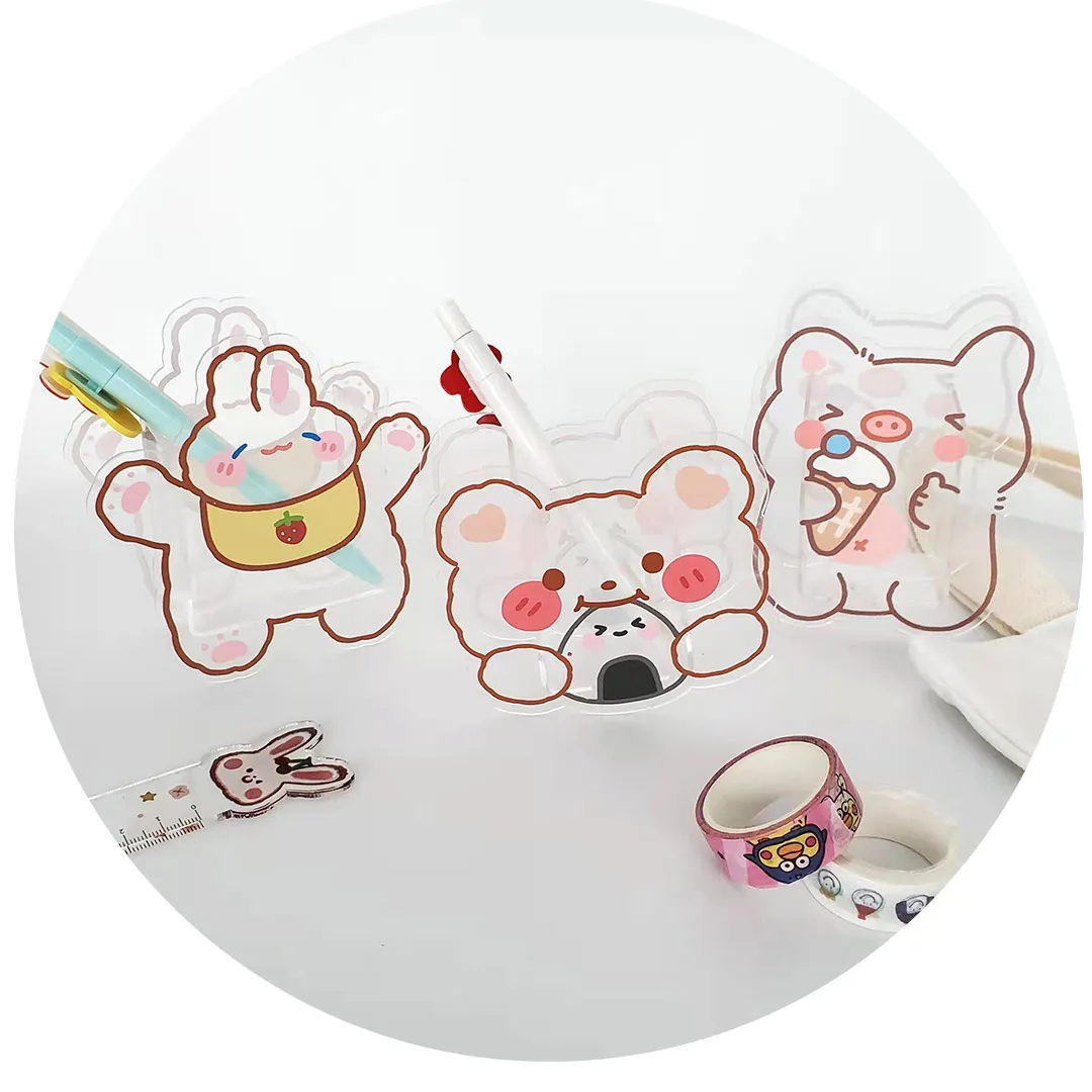 2022 New Design Elegant Colored Round Acrylic Desktop Organizer Brush Holder Pen Holder