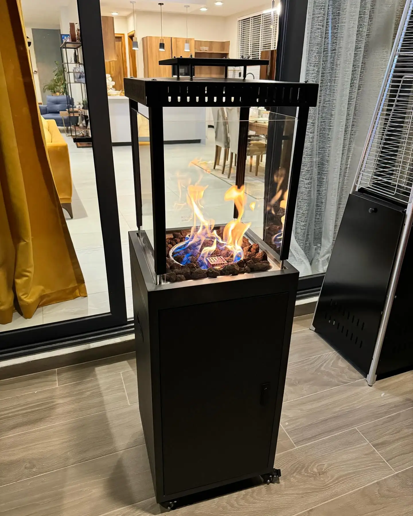 Hotel Real flame fireplace outdoor Portable Propane square gas patio heater