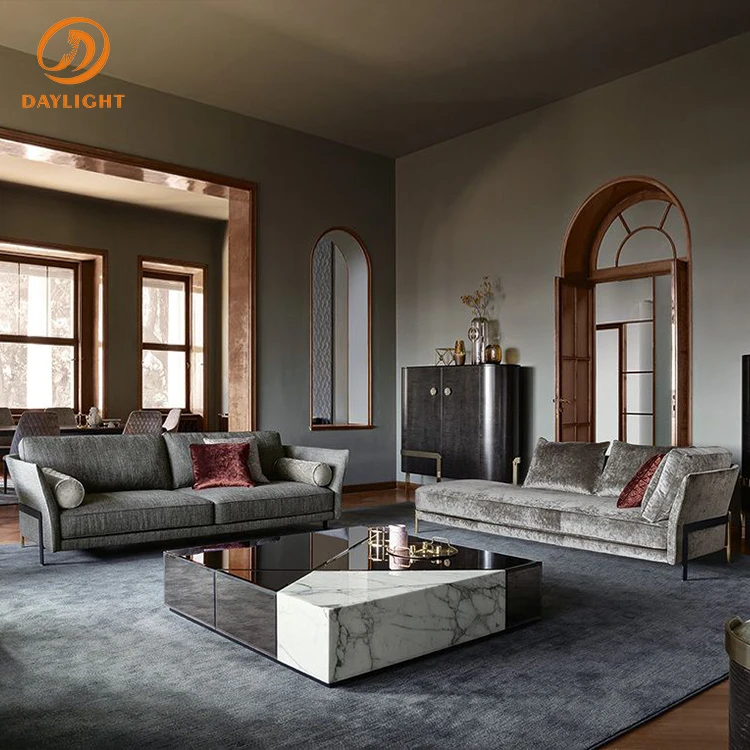 high quality modern luxury lounge suite mecco leather single grey sofas beds set living room furniture