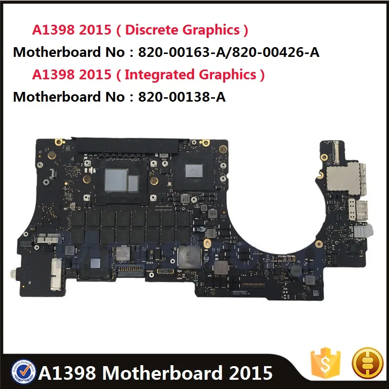  Оригинальная материнская плата A1398 2 2/2 5/2 8 ГГц i7 16 Гб ОЗУ для Macbook Pro Retina 15 