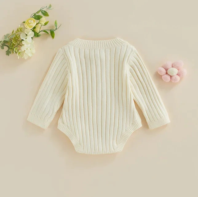 Spring Autumn Custom Newborn Kids Baby Wear Toddler Knitted  Sweaters Jumpsuits Bodysuits Rompers