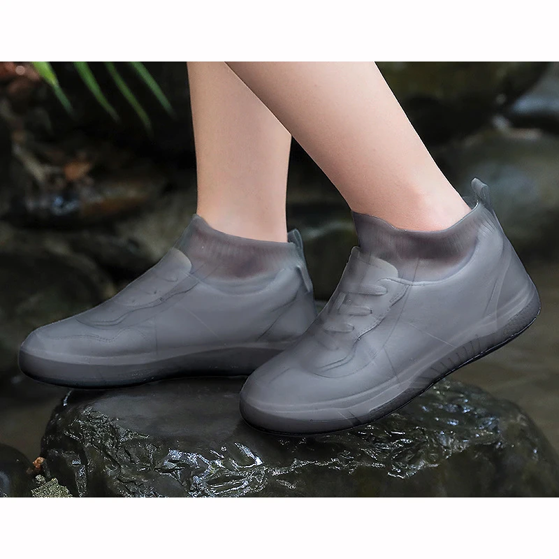 2024 Waterproof Rain Boot Shoe Cover with Reflector Reusable & Foldable PVC Outdoor Travel High Shoe Covers Rain Boots