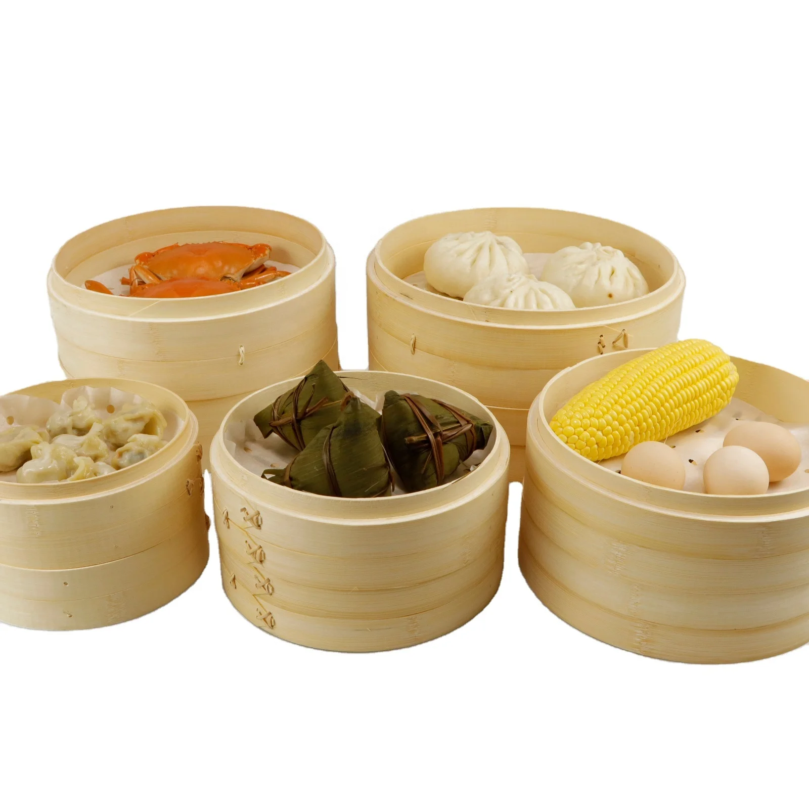 10 дюймов натуральный Бамбуковая Пароварка с логотипом