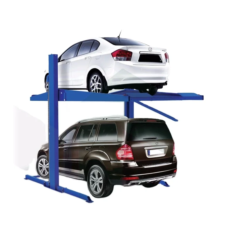 Automatic 2-Post Double Car Stacker Hydraulic Vertical Parking System Garage Storage Lifting Equipment