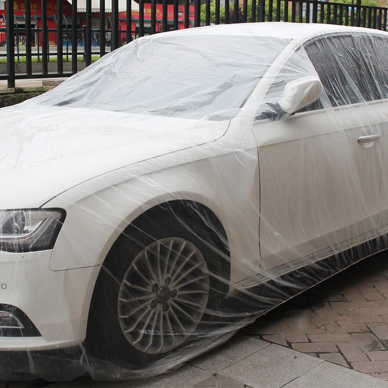 Disposable Clear Plastic Car plastic transparent thickening waterproof cars cover