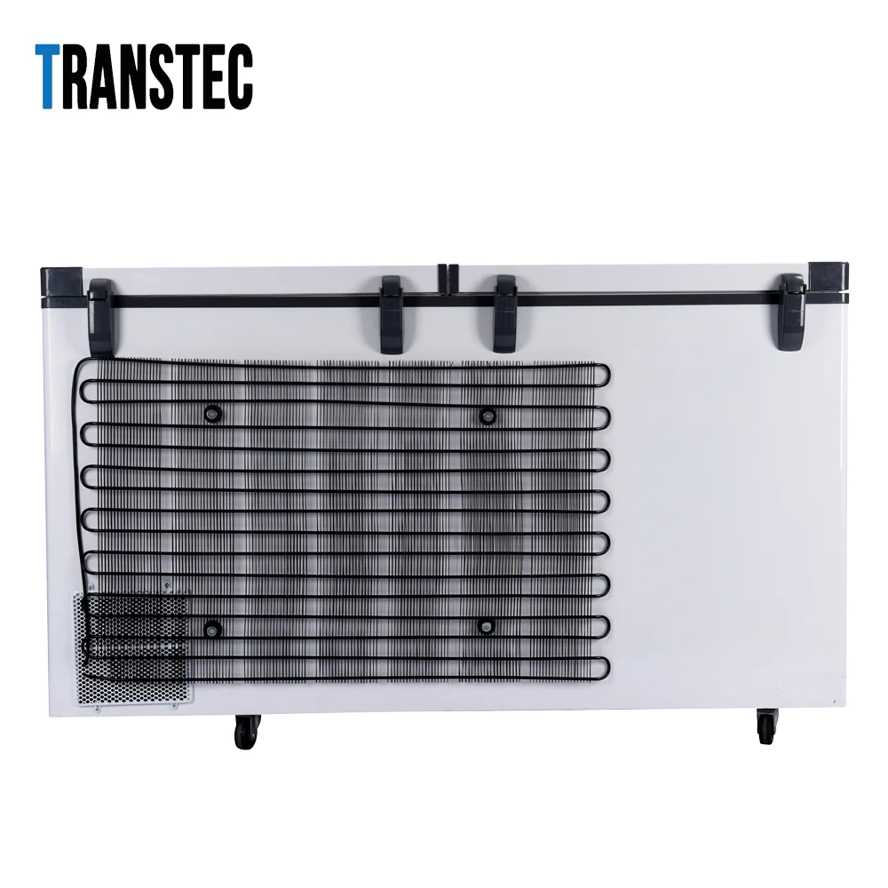 Factory direct sales product appliances solar chest freezer  big capacity 508 L with double door dc 12 freezer for commercial