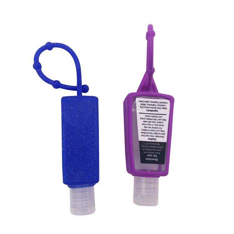 Promotional gift mini silicone rubber  Hand sanitizer sleeve with silicone holder/Customizable silicone hand sanitizer holders