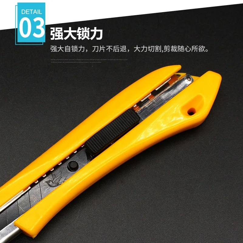 18mm Plastic Automatic Retractable Utility Knife Cheap Manual Cutter Tool for DIY  Use OEM Customizable