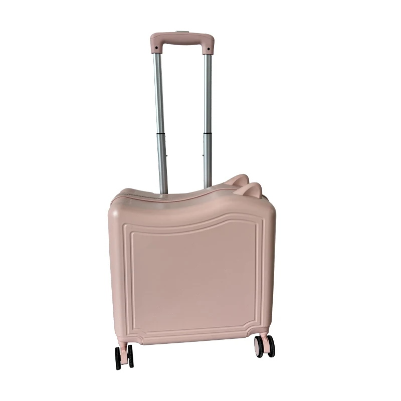 Pink 18 Inch Children Riding PC Travel Luggage  with TSA Lock Universal Wheel Kids Travel Luggage Cabin Luggage Suitcase