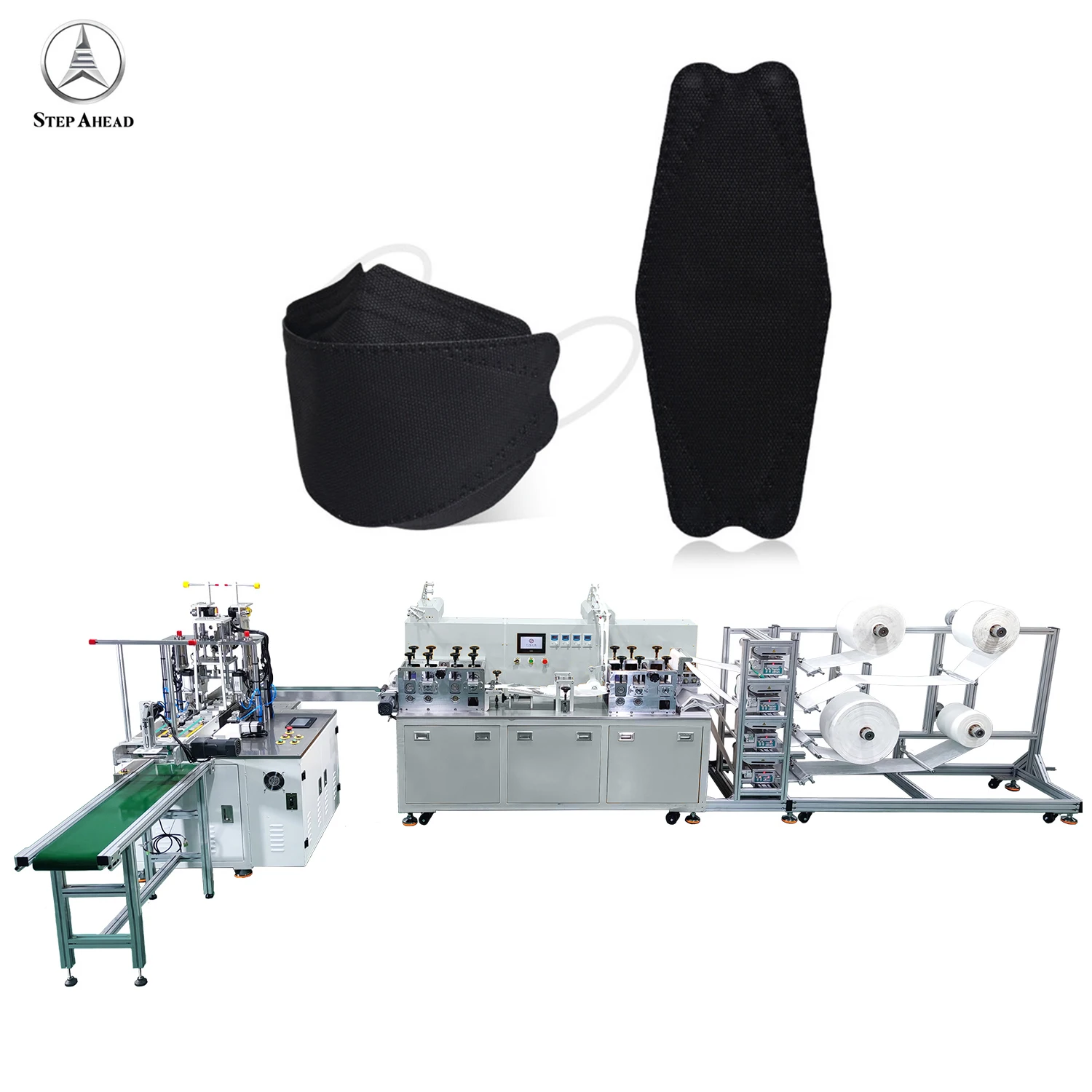 100~130pcs/min 4/5ply Kf94 3d Face Mask Making Machine Production Line With Ccd Vision Inspection & Packing Machine