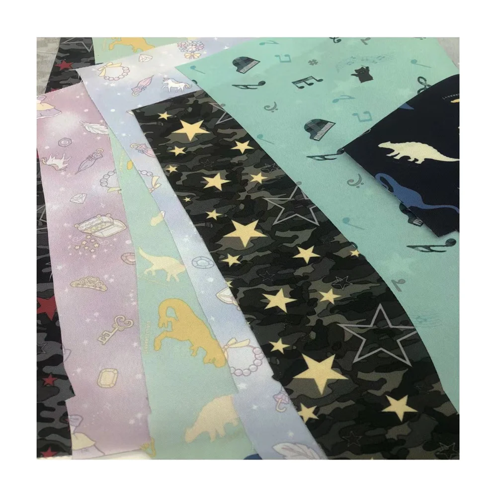 Hot sale 100% Polyester thick pu fabric waterproof 600D Printed Star pattern Thickened PU Coated Oxford Fabric For Garment