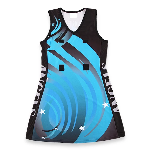 China Professional Factory Wholesale Slim Fit Sublimation Printing Netball Uniforms Design Your Own Logo Netball Uniforms Dress