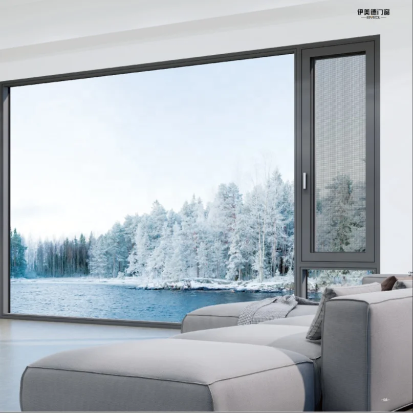 American Standard double tempered glass aluminum casement windows french window