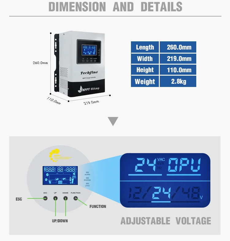 MPPT regulator 40a 60a 80a 100a mppt charge controller inverter charger with wifi optional