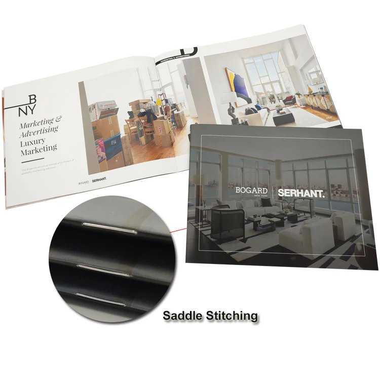 High Quality Custom Size Printing Service Advertising Promotional Printing Color Saddle Stitching Booklet Brochure