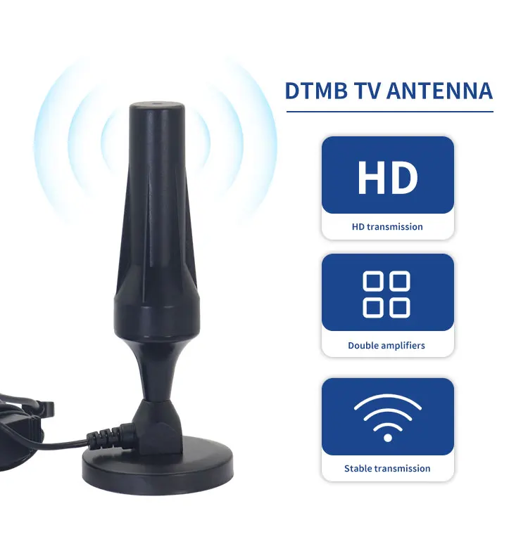 Wireless Uhf Vhf Active Dvb-t Signal Amplifier Portable Hdtv 45dbi Wireless Indoor Magnetic Mast Dtmb Tv Antenna
