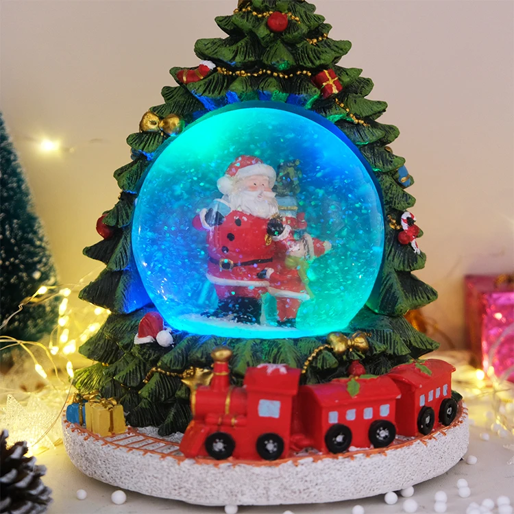 wholesale100mm CUSTOM resin decorations crafts souvenir glass crystal design snow globe  christmas ornaments Christmas snowglobe