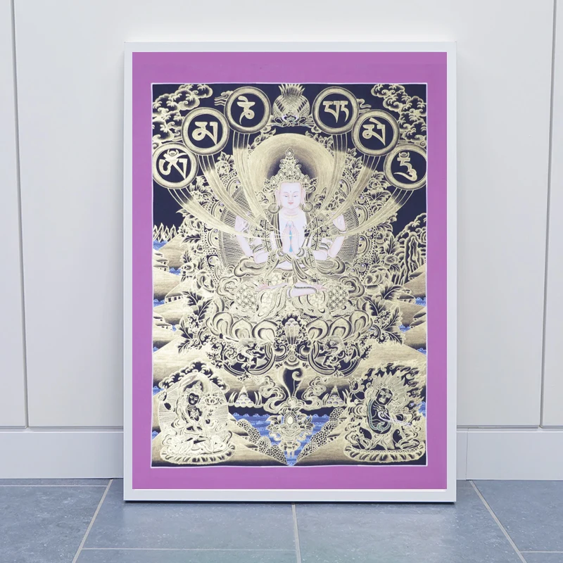 
The Tibetan Buddha pattern gold stamping Thangka 