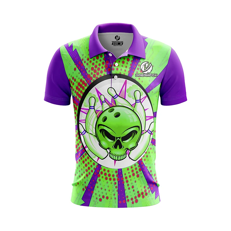 wholesale custom cheap team retro polo silk bowling shirts sublimated bowling shirts
