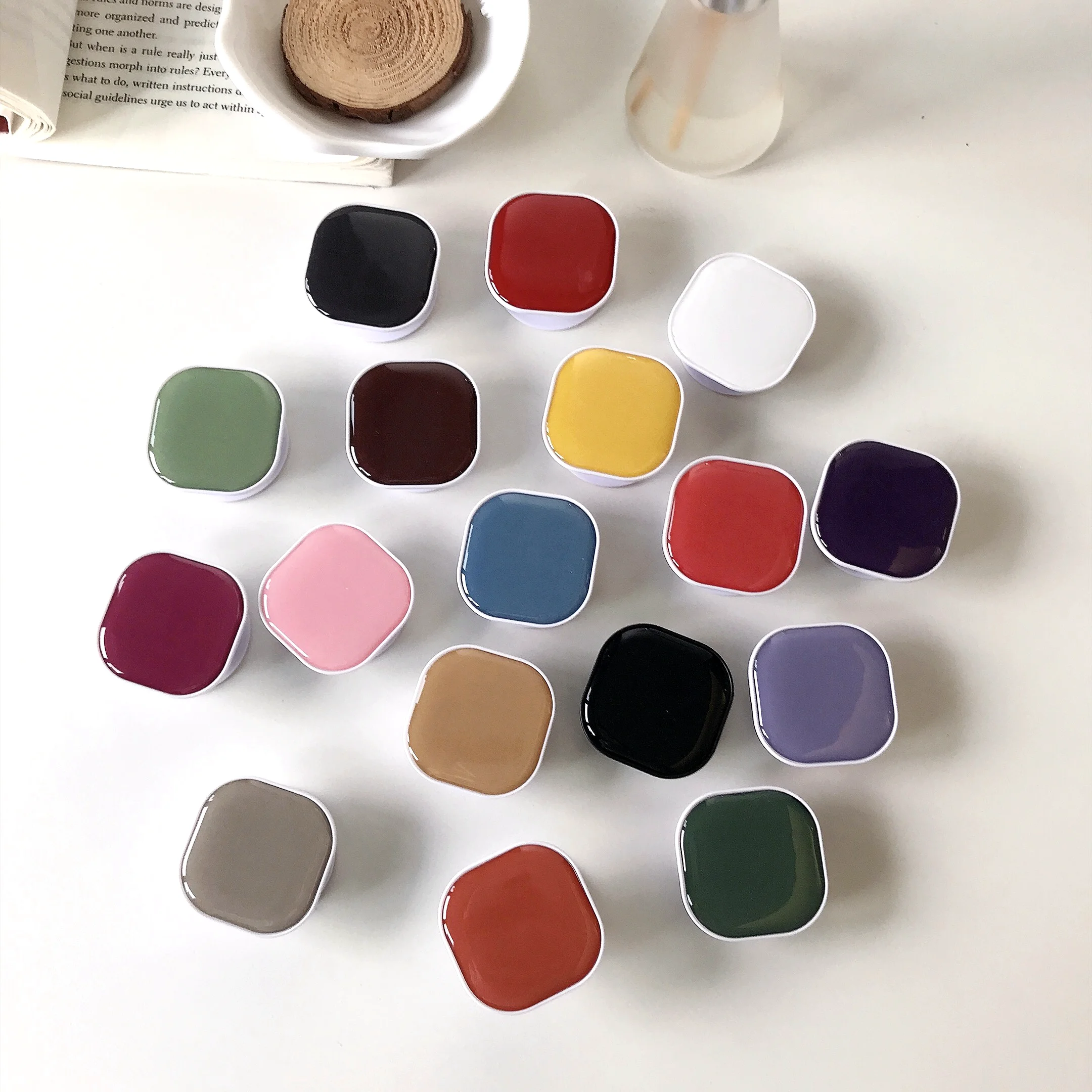 Solid Color Square Mobile Holder Wholesale Foldable Epoxy Phone Grip Custom Phone Socket For Cell Phone Stand