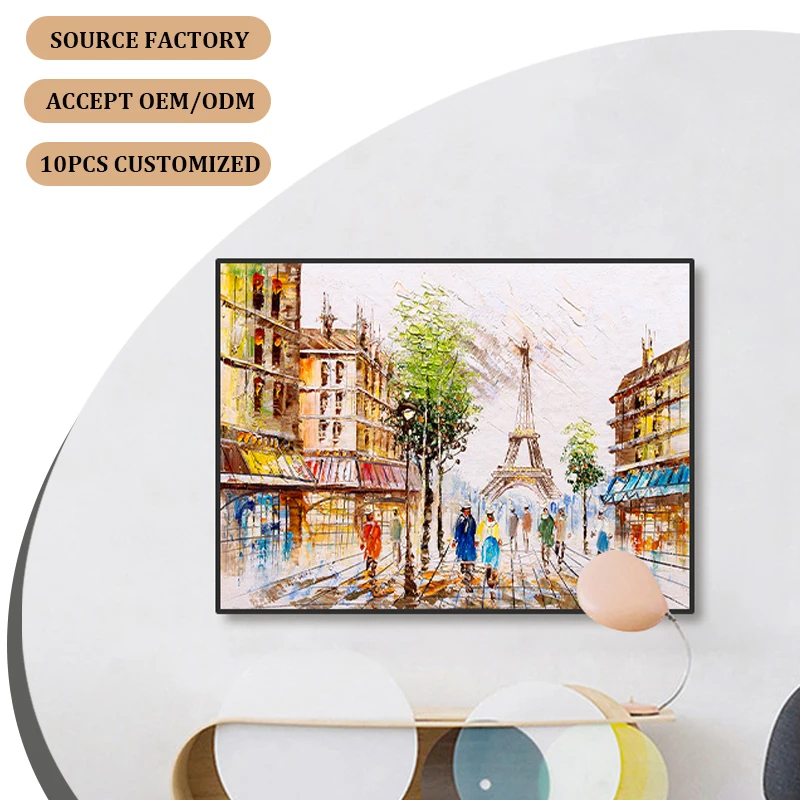 Custom Picture Oil Painting High Quality Street Scene Style 100% Oil Painting Art And Knife Painting Photo Wall Decor Suitable