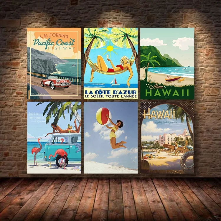 Great Value Wholesale 8x12 Inch Souvenir Gift Enjoy Your Holiday At The Beach Metal Poster Tin Signs