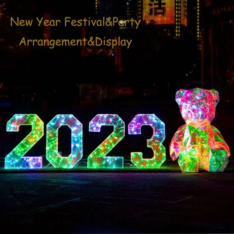 Trending Product Teddy Bear Neon Light 2023 Valentines Gift New Arrivals Film Pvc Colorful Glowing Bear For Home Decoration