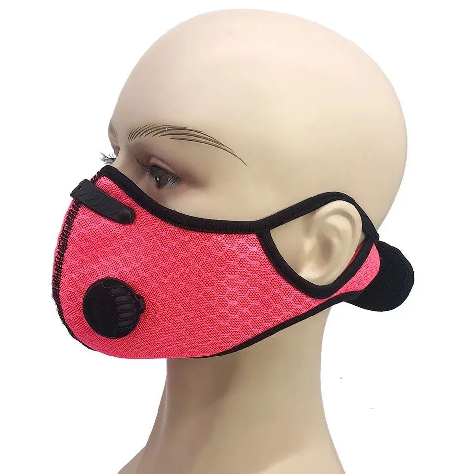Outdoor Cycling Maskes with 5 layer Filter Carbon Cloth Mouth Maskes Fashion Sport Face Maskes with Valve for Dust
