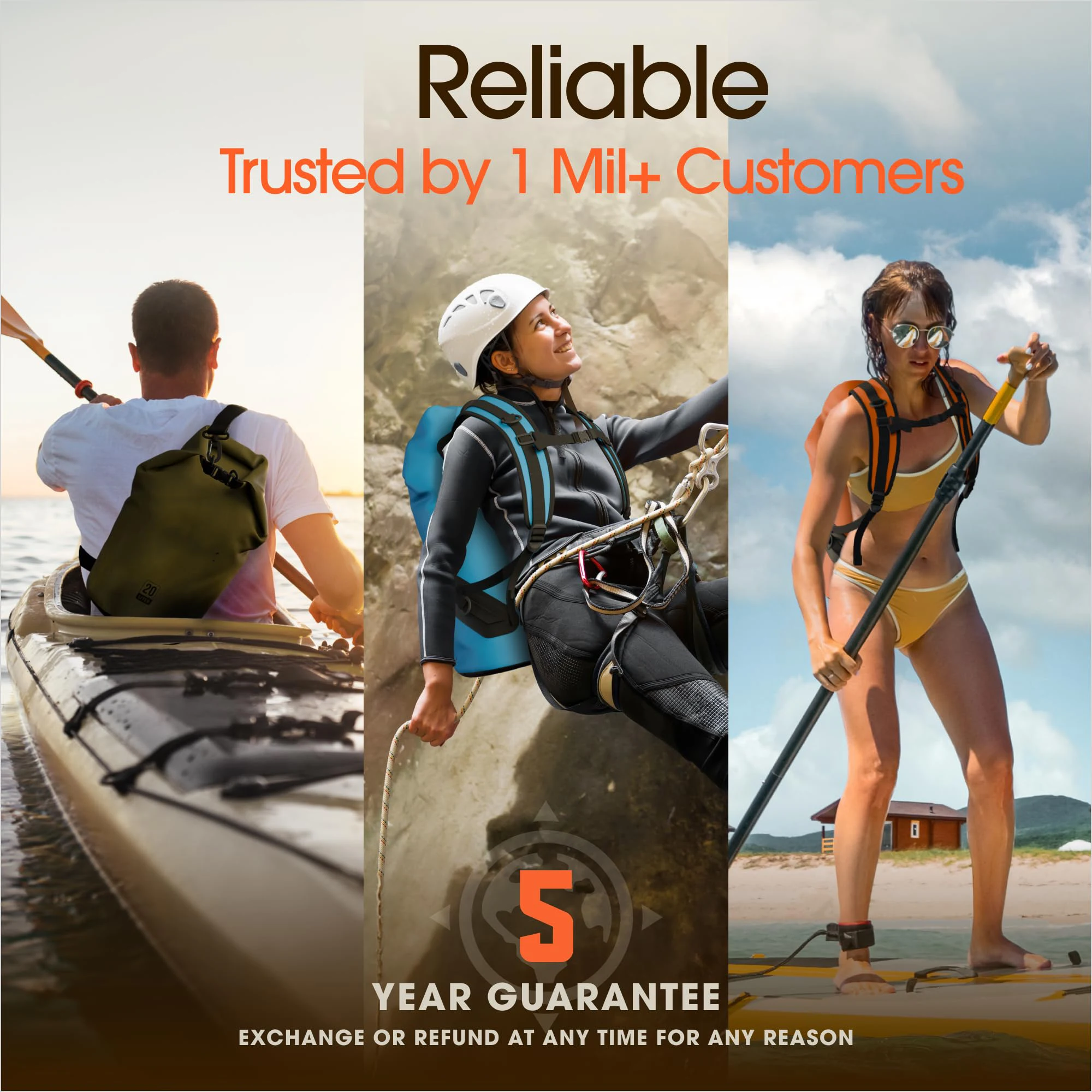 Roll Top Waterproof Backpack Sack Keeps Gear Dry Kayak Waterproof Phone Case Waterproof Dry Bag