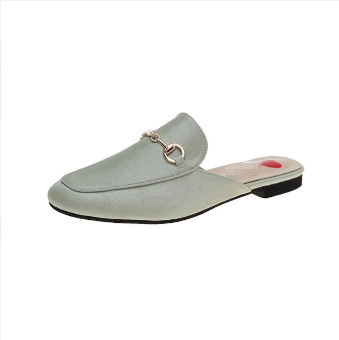 New outerwear fashion all-match flat toe head ladies half slippers  955