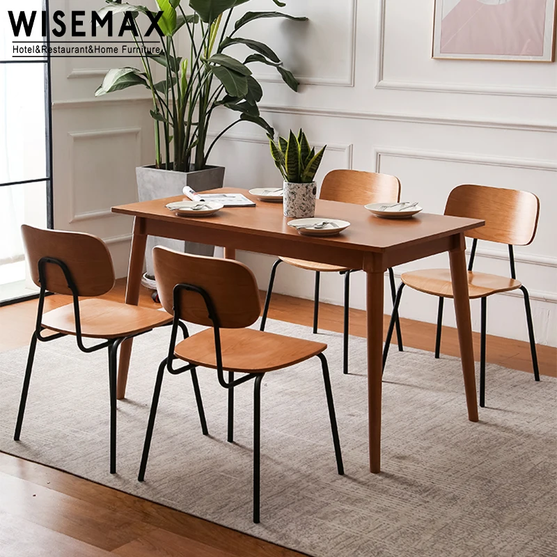 WISEMAX FURNITURE Industrial Style Modern Metal Cafe Chair With Wood Seat In Restaurant and Coffee Shop Dining Chair