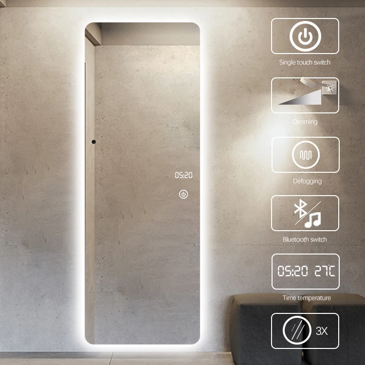 Wall Full Mirror Hotel Bathroom Led Full Length Mirror With Light