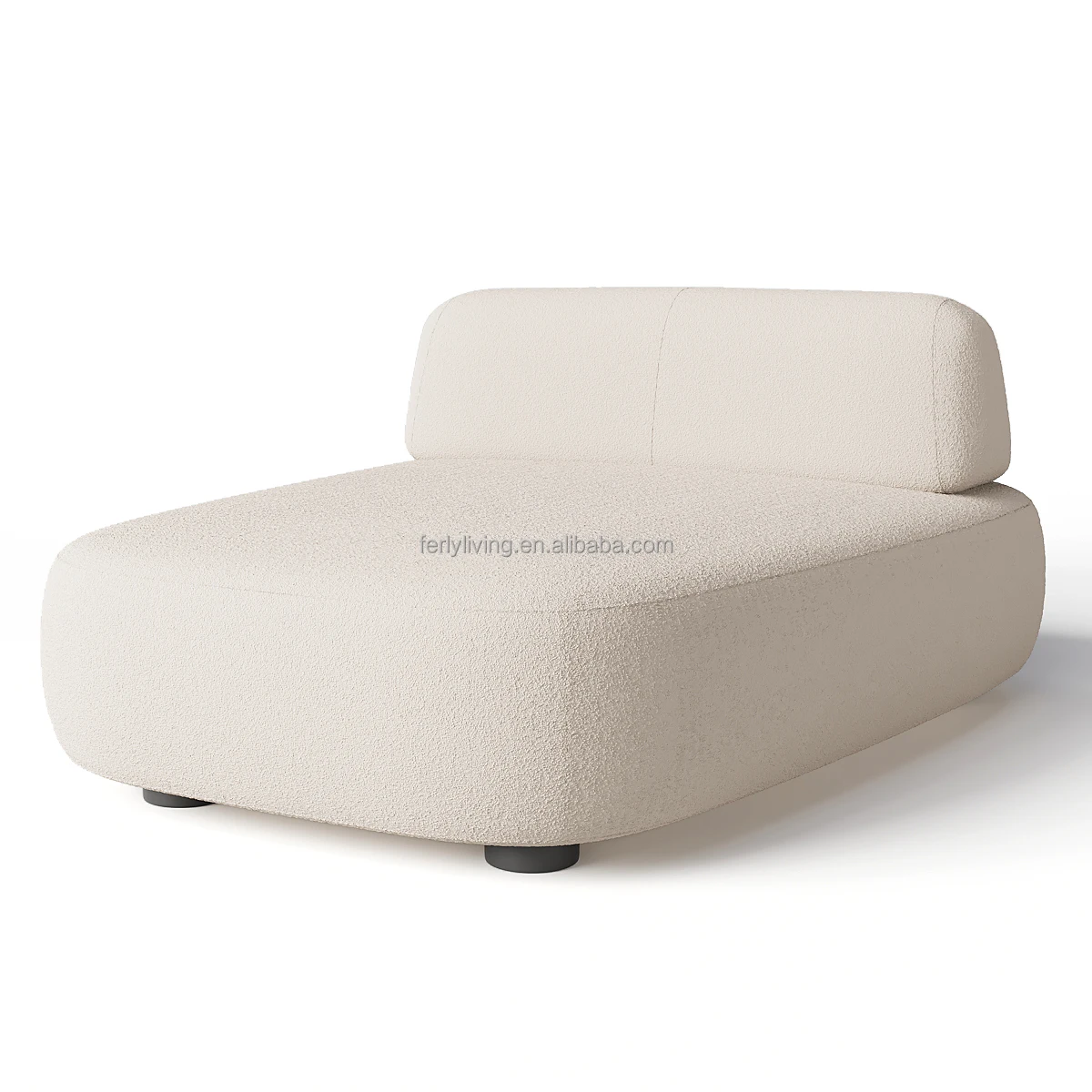 FERLY New arrival Living Room Furniture Set Rounded Curved Textured Matte Solid Plinth Round Coffee Table Sofa Set