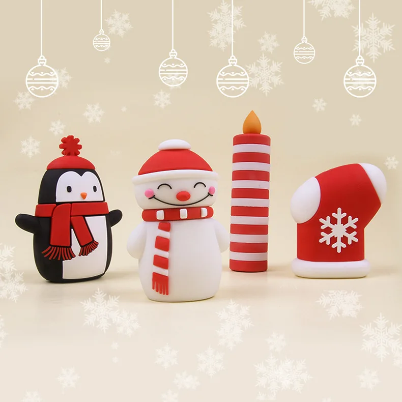 hot sale custom logo Christmas gift amazon trending portable Socks candle doll shape cute mini power banks 3000mah portable