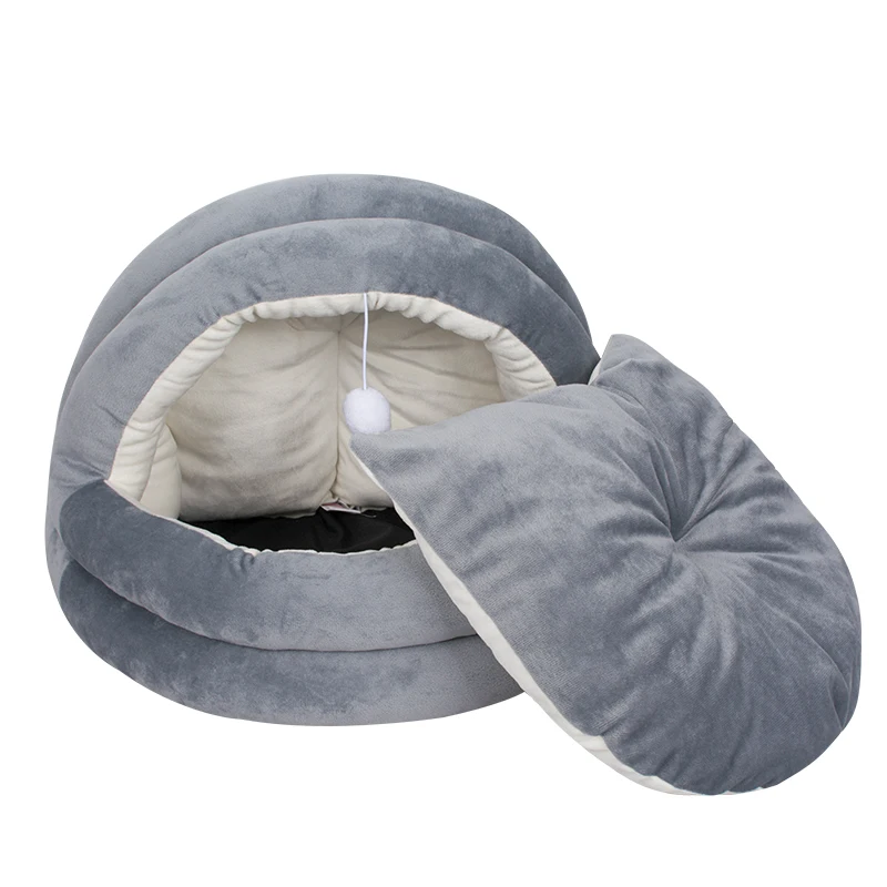 Wholesale Custom Warm Pet House Bed with Ball Toy Comfortable Cat Bed
