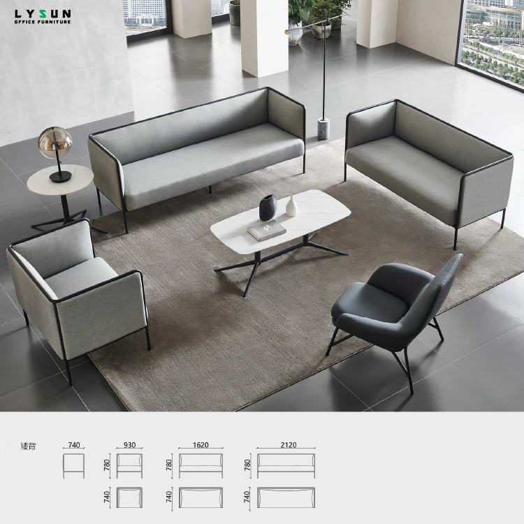 Commercial Sofa Reception Area Modular Fabric New Design I Shape Modern Office Sofa Sectional Sofa Set Office Furniture