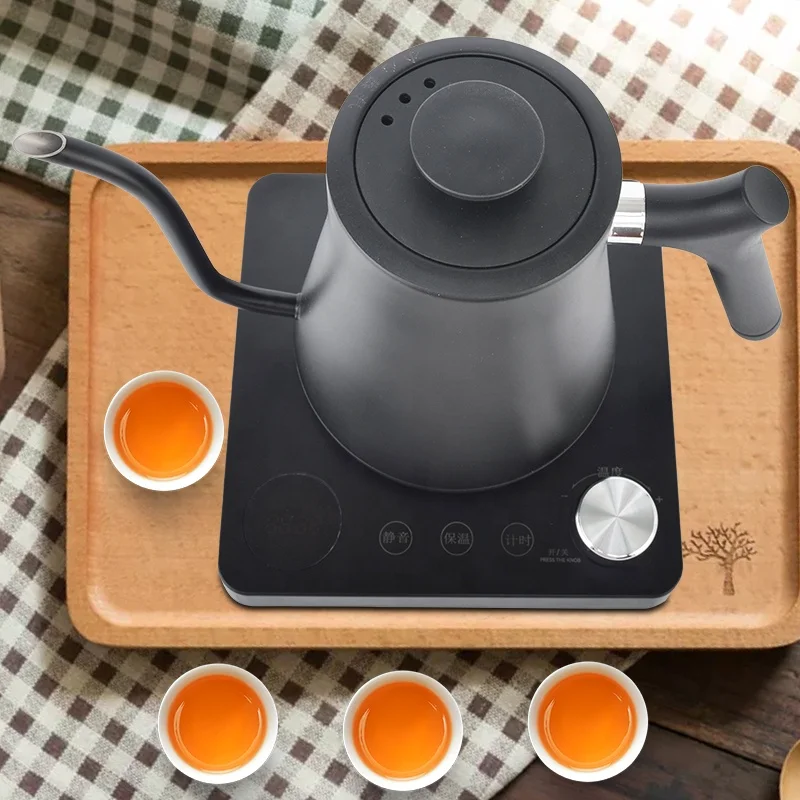 AECCN small capacity stainless steel kettle temperature controlling gooseneck electric coffee kettle temperature control